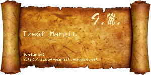 Izsóf Margit névjegykártya